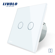 Livolo EU Interruptor táctil inteligente de pared Cutrain Normal 2 Gang 1 Way VL- C702W-11/12/13/15